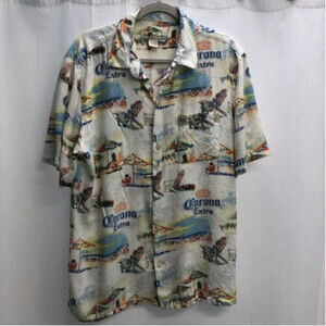 JOE Marlin Corona Extra Button Front Hawaiian Shirt. Large